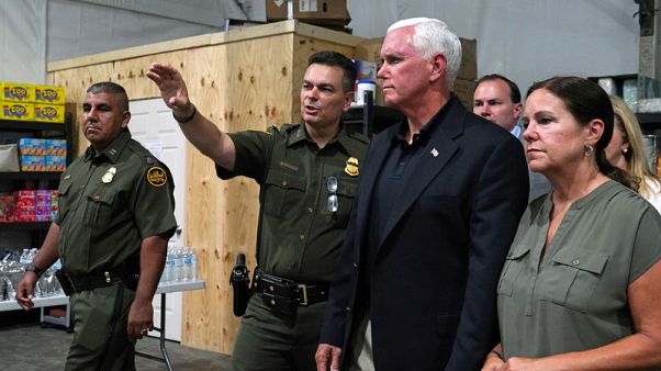 Pence views overcrowded, bad-smelling facility for detained migrants in Texas Pence views overcrowded, bad-smelling facility for detained migrants in Texas