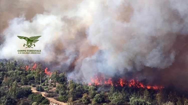 Alto rischio incendi in sud Sardegna