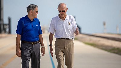Apollo 11 astronaut returns to launch pad where first humans lifted off for the moon Apollo 11 astronaut returns to launch pad where first humans lifted off for the moon