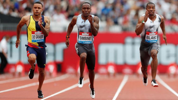 Athletics - Simbine takes London 100m honours