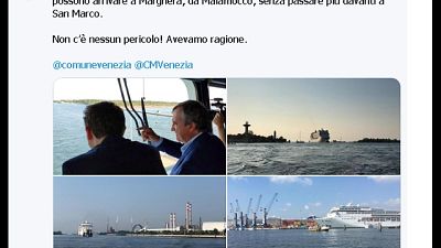 Blitz sindaco Venezia su nave crociera Blitz sindaco Venezia su nave crociera