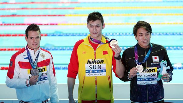 Scott blanks Sun on podium after Chinese wins 200 freestyle Scott blanks Sun on podium after Chinese wins 200 freestyle