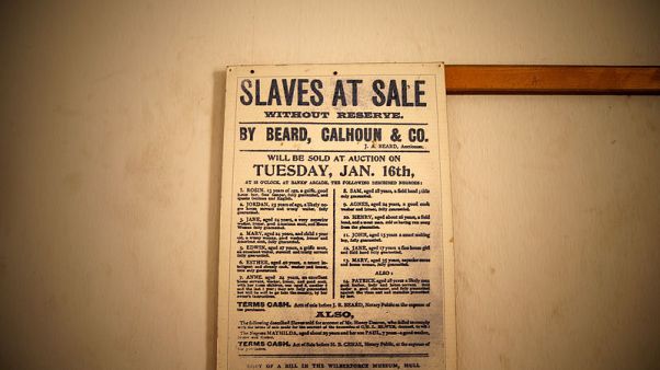 Chains, shackles and auction documents - remnants of the Africa to North America slave trade Chains, shackles and auction documents - remnants of the Africa to North America slave trade