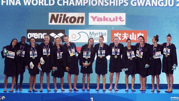 U.S. sink Spain to win women's water polo world title U.S. sink Spain to win women's water polo world title