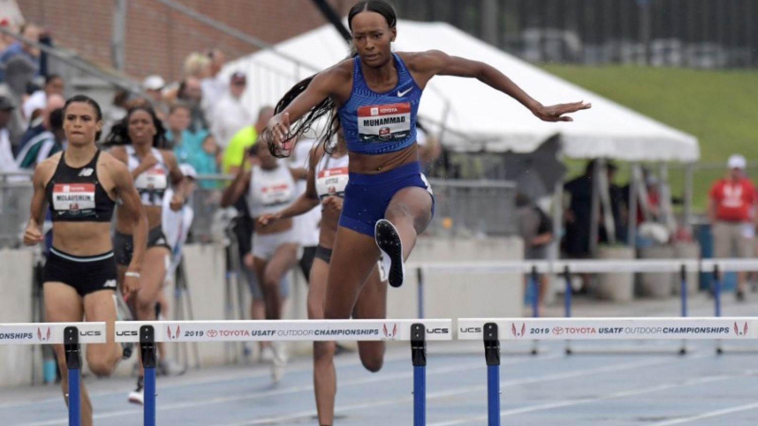 Athletics: Muhammad sets 400m hurdles world record, Lyles wins 200m