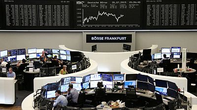 European shares edge lower as Heineken disappoints; Fed in focus