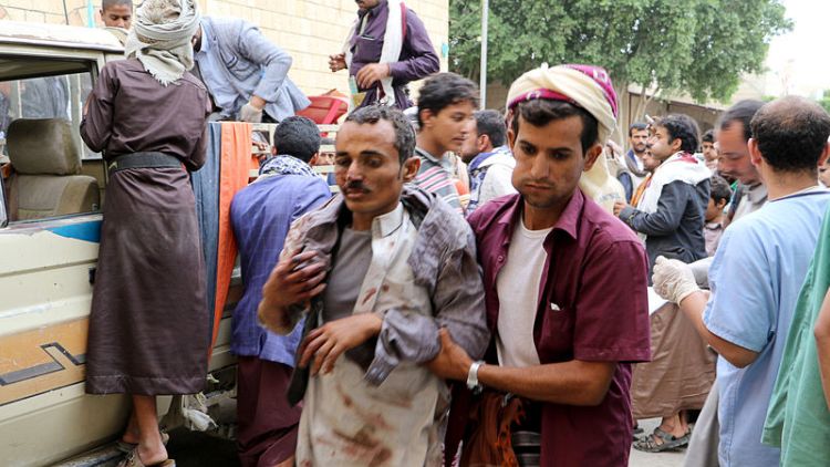 Attack on Yemen market kills more than 10, warring parties trade blame