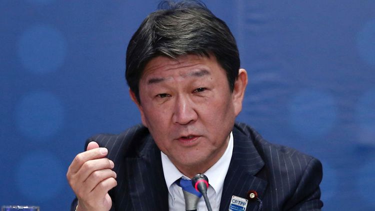 Japan's Motegi says he agreed with USTR Lighthizer to speed up trade talks