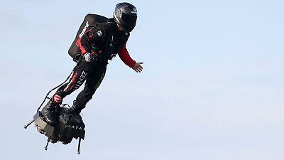 French 'Flying Man' crosses Channel on jet-powered hoverboard
