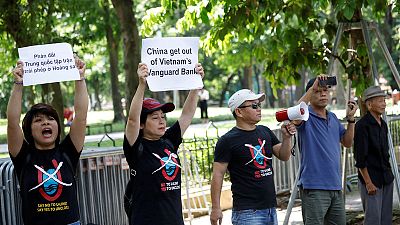 Vietnam police disperse protest at Chinese embassy over South China Sea standoff Vietnam police disperse protest at Chinese embassy over South China Sea standoff