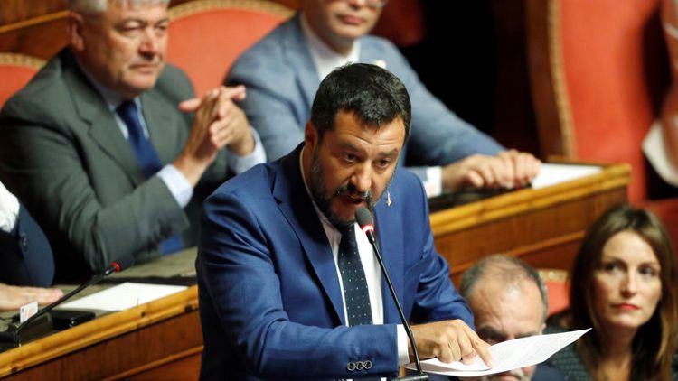 Italy's Salvini accepts cutting lawmakers, if followed by instant vote