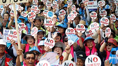 South Koreans protest, unveil memorial in 'comfort women' row with Japan South Koreans protest, unveil memorial in 'comfort women' row with Japan