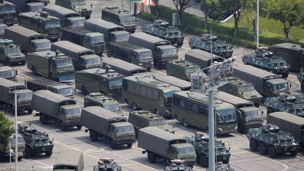 As Hong Kong braces for protests, Chinese paramilitary holds drills across border As Hong Kong braces for protests, Chinese paramilitary holds drills across border