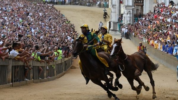 Palio: 'scosso' Selva vince a fotofinish Palio: 'scosso' Selva vince a fotofinish