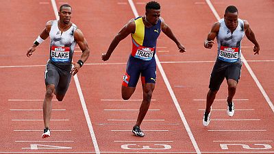 Blake blasts back with 100m Diamond League win, eyes world champs Blake blasts back with 100m Diamond League win, eyes world champs