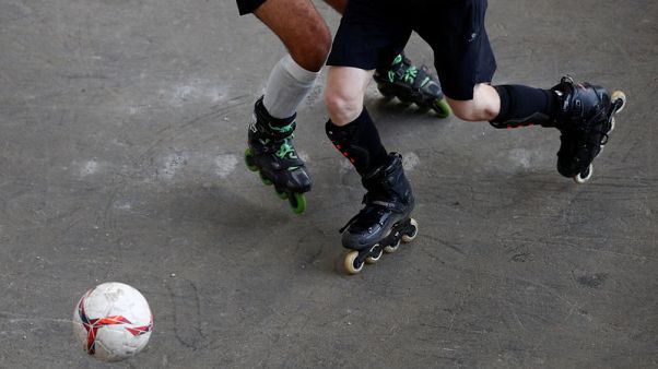 Nine teams vie for football on roller skates World Cup in Belgium Nine teams vie for football on roller skates World Cup in Belgium