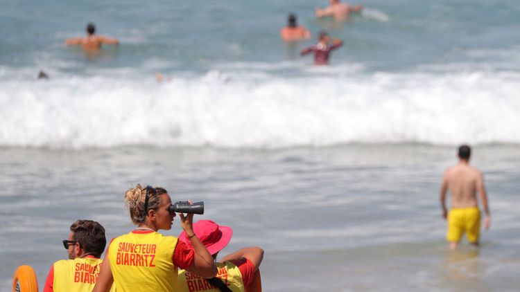 As G7 leaders arrive, barricaded Biarritz leaves swimmers out in the cold