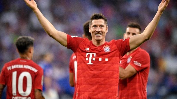 Triplo Lewandowski,prima vittoria Bayern Triplo Lewandowski,prima vittoria Bayern