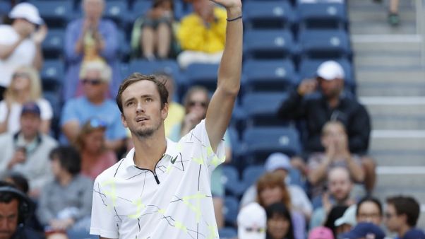 Medvedev keeps hot streak going in U.S. Open first round Medvedev keeps hot streak going in U.S. Open first round