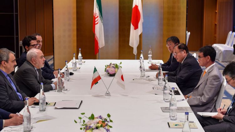 Meeting Iran counterpart, Japan minister says he hopes to ease Mid-East tension