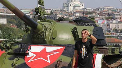 Serbia's Red Star fans wheel out tank ahead of match with Young Boys Serbia's Red Star fans wheel out tank ahead of match with Young Boys