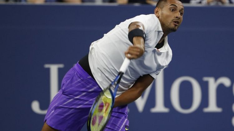 Kyrgios downs Johnson to reach U.S. Open second round