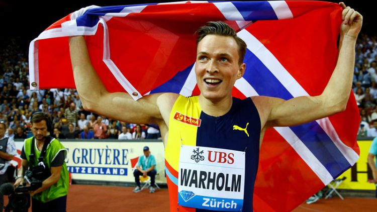 Warholm runs stunning race to win 400 metres hurdles