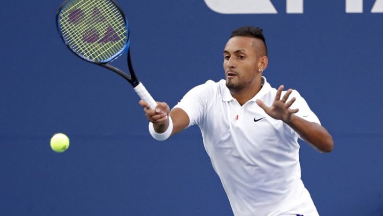 Kyrgios mostly keeps his cool to see off Hoang in New York