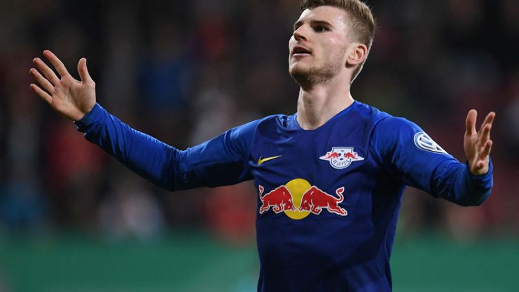 Werner treble sends Leipzig top of the table