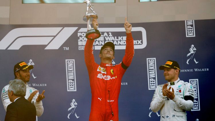 Ferrari’s Leclerc claims first F1 win in Belgium