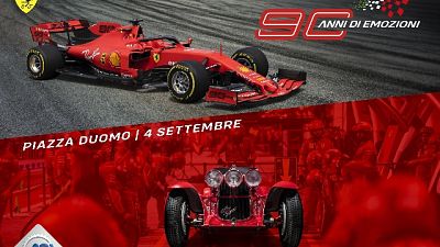 La festa Aci-Ferrari con Vettel e Lecler