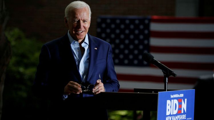 At climate forum, Democratic presidential hopeful Biden defends gas-linked fundraiser