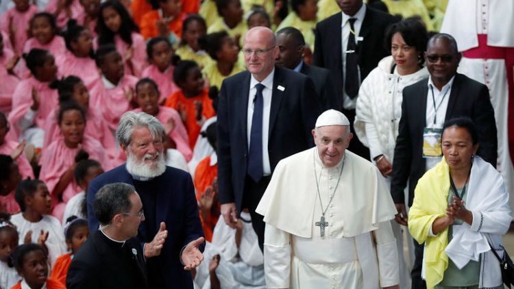 Pope, on Madagascar visit, condemns clan culture of privilege, graft