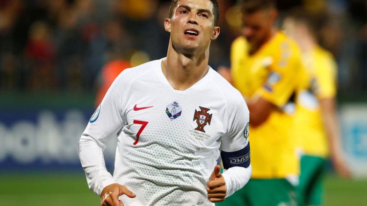Ronaldo hits four against Lithuania to take Portugal tally to 93