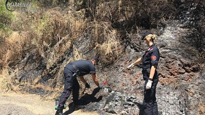 Incendio boschivo, indagati due giovani Incendio boschivo, indagati due giovani