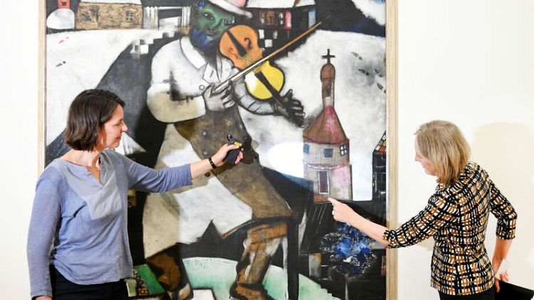 Chagall's famed 'Fiddler' painted on a tablecloth - researchers