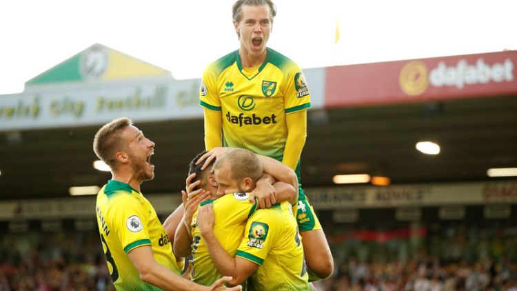 Pukki shines as Norwich upset Man City 3-2 at Carrow Road