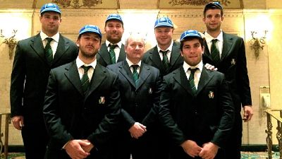Rugby: Mondiali,consegnati caps azzurri Rugby: Mondiali,consegnati caps azzurri