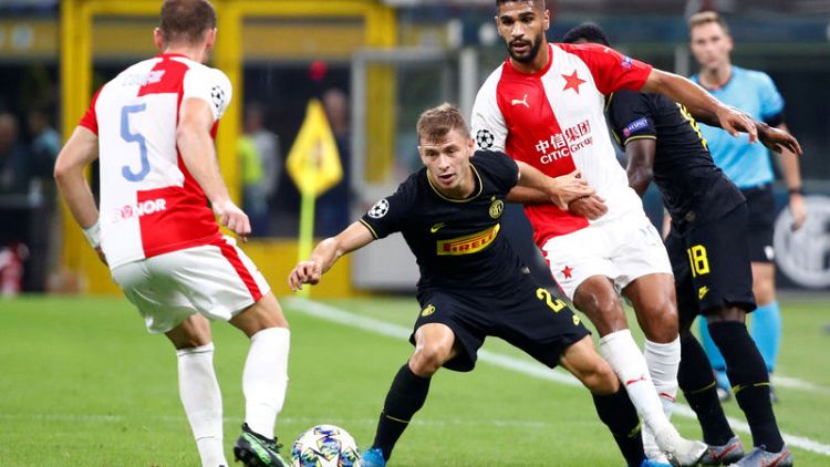 Barella rescues Inter with stoppage-time equaliser against Slavia
