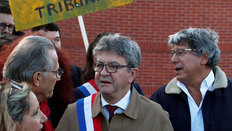 French Leftist leader goes on trial on intimidation charges
