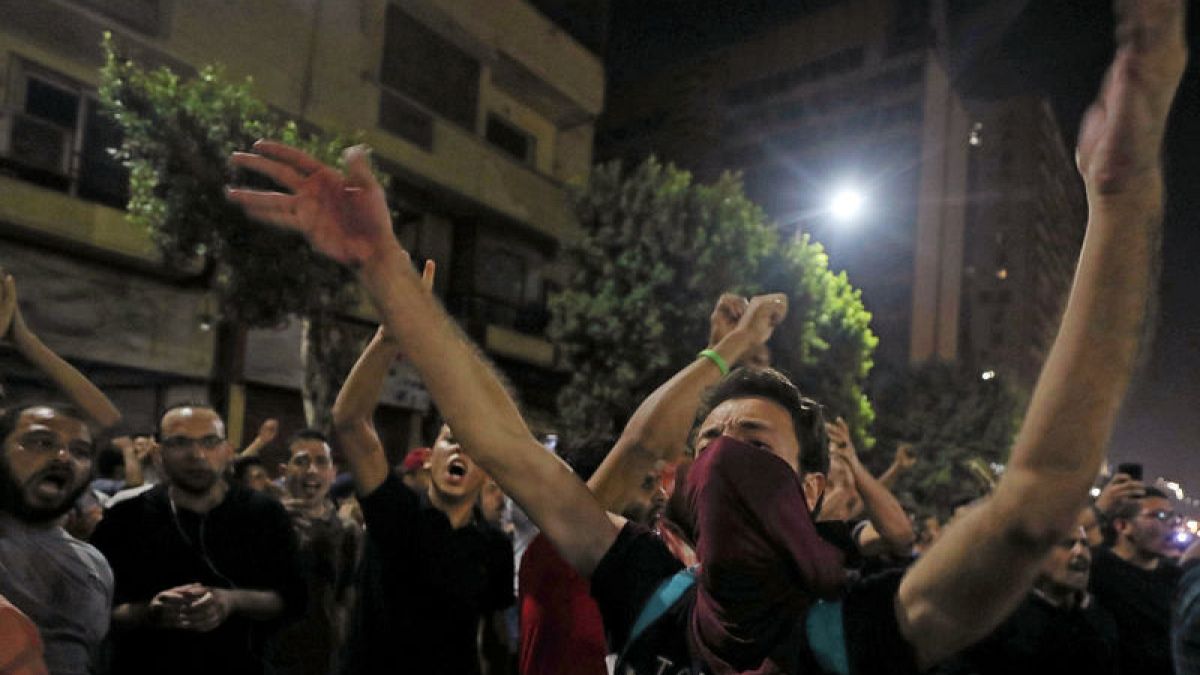 Small but rare protests in Egypt after online call for dissent