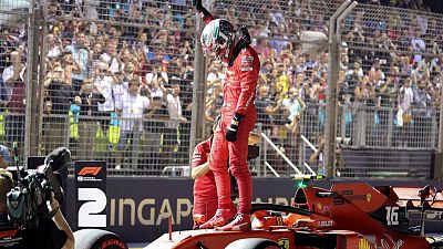 Leclerc stuns with pole hat-trick in Singapore