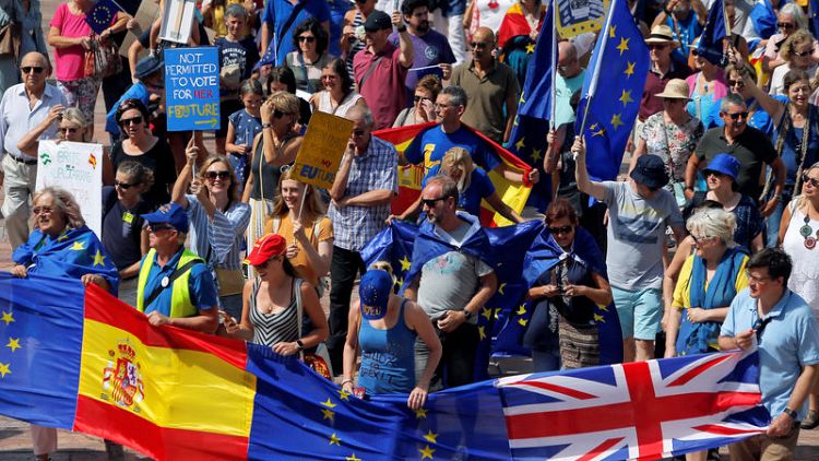 Dozens of Britons march in southern Spain ahead of Brexit