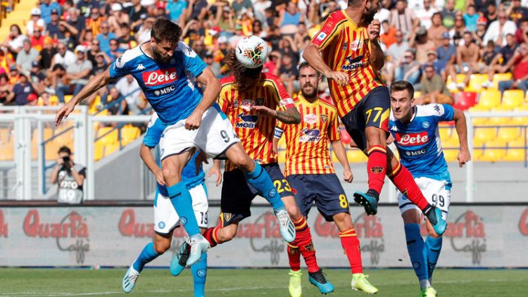 Napoli thrash Lecce to move upto third, Roma grab late win at Bologna