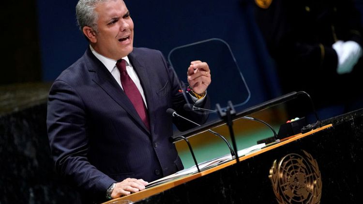 Colombia's Duque tells U.N. that dossier proves Maduro supports terrorists