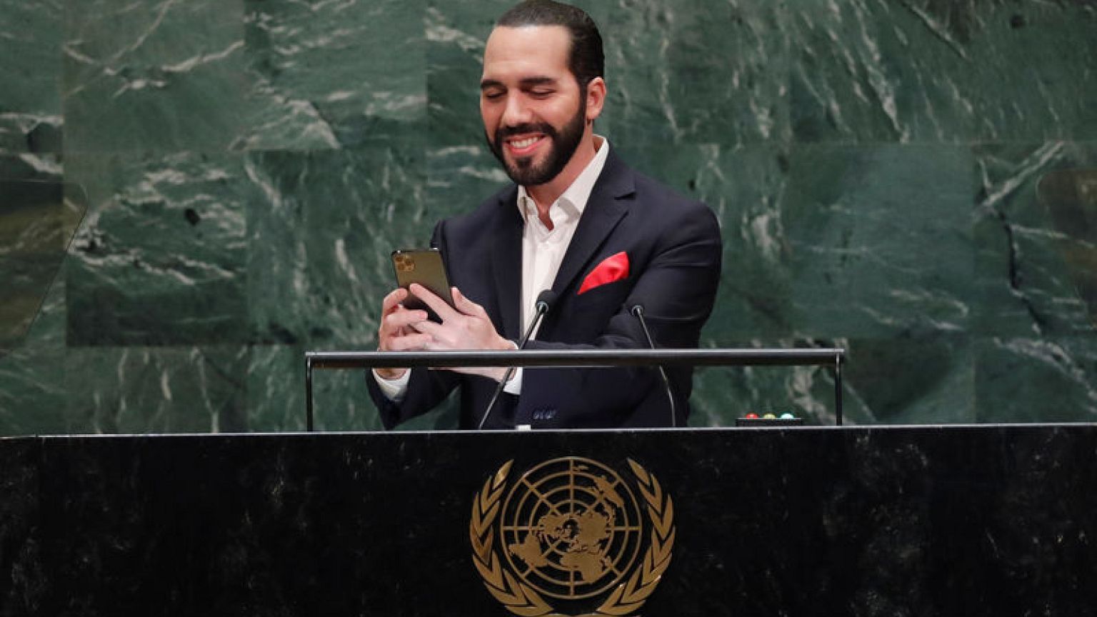 'Just a second, please': El Salvador president's U.N. selfie eclipses speech