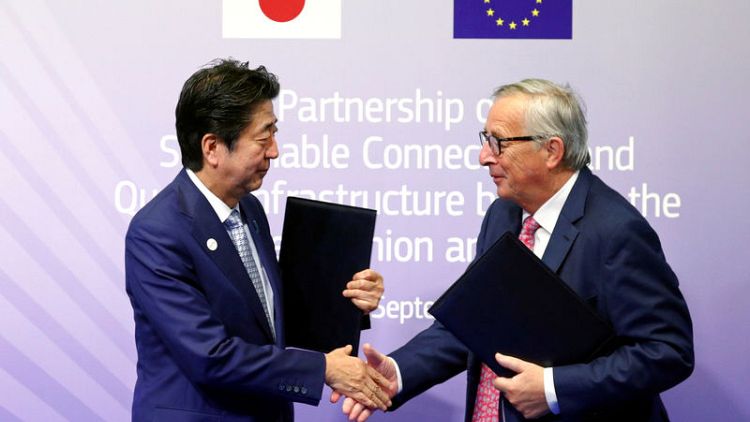 In counterweight to China, EU, Japan sign deal to link Asia