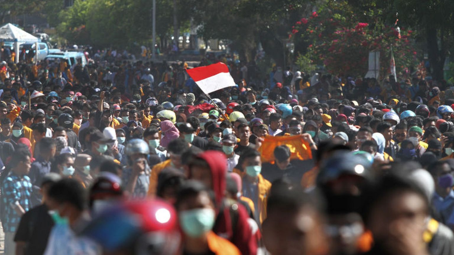 Hashtags and Hong Kong protest tips: How Indonesian students mobilised to stop new laws