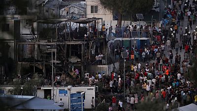 Fire, clashes, one dead at crowded Greek migrant camp on Lesbos Fire, clashes, one dead at crowded Greek migrant camp on Lesbos
