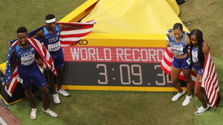 Felix takes 12th world title as U.S win first mixed relay
